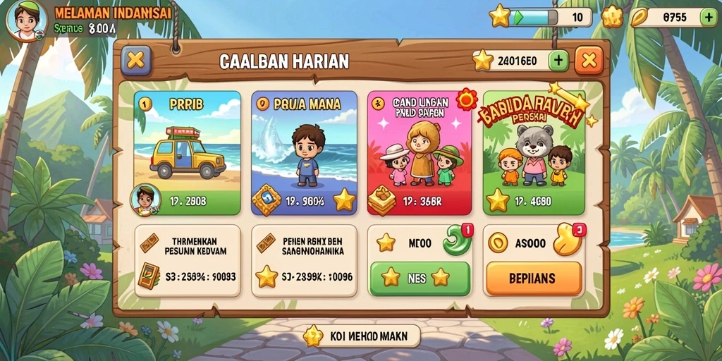 Tampilan awal yang menarik dan penuh warna.
